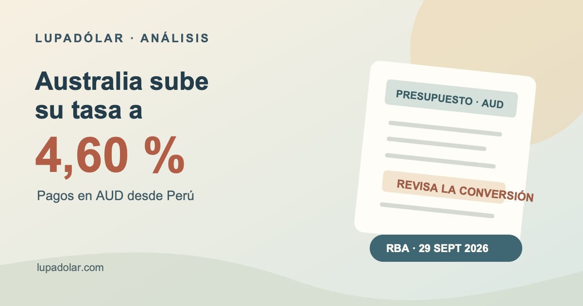 Ilustración de presupuesto para pagos en AUD: Australia sube su tasa de referencia a 4,60 %