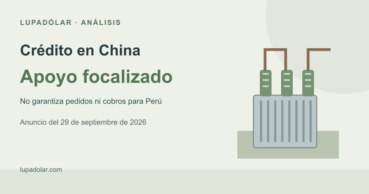 Ilustración editorial de infraestructura eléctrica: crédito focalizado no equivale a pedidos o cobros peruanos