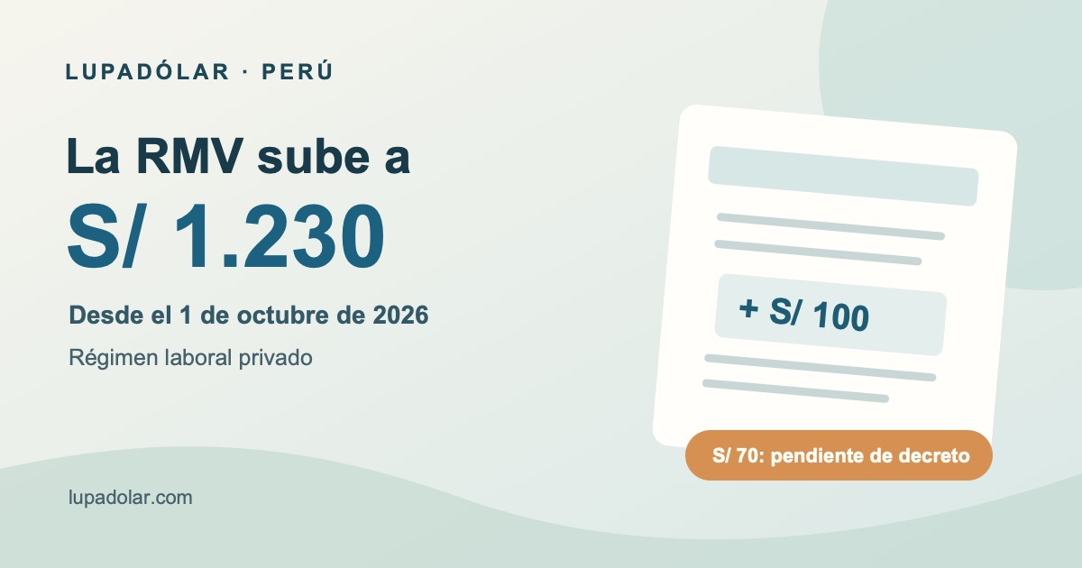 Ilustración de planilla: la RMV del régimen privado sube a S/ 1.230 desde el 1 de octubre